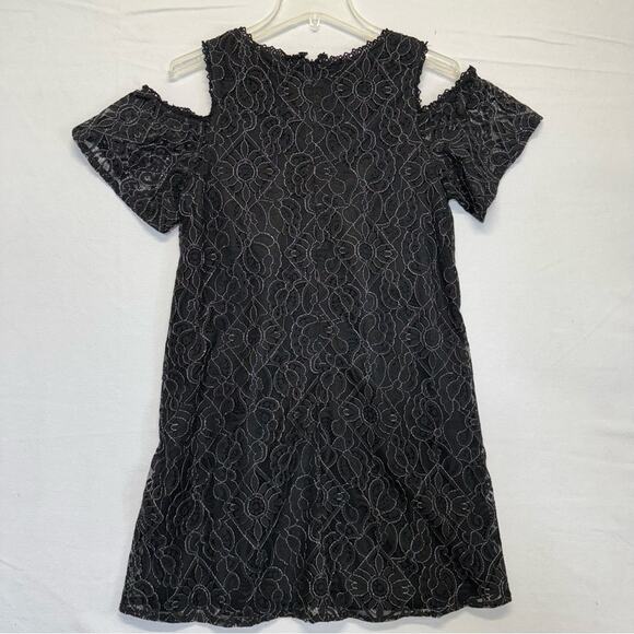 Lace Cold Shoulder Dress black cocktail wedding date night LBD Women’s Large - Picture 3 of 8